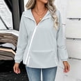 thumbnail image 2 of Sentmoon Lightweight Jacket Women Windproof Hooded Neck Rain Jackets Lined Long Sleeve with Zipper Raincoat with Pockets for Rainy Days Golf Weekend, 2 of 9