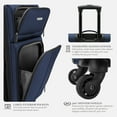 thumbnail image 6 of U.S. Traveler Anzio Softside Expandable Spinner Luggage Set, Navy, 3-Piece (22/26/30), 6 of 6