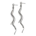 thumbnail image 2 of 925 Sterling Silver Wavy Wire Post Dangle Earrings Drop, 2 of 7