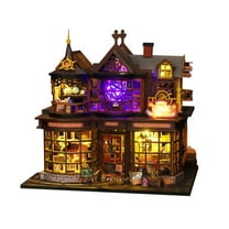 Bestsky Miniature House Kit Magical Diy Cottage Model Dollhouse Kit Creative Stress Relief Gift Minature House Kit