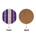 thumbnail image 2 of Multi-Shape Mdf Cork Coaster 4 Pieces Of Anti-Slip, Anti-Wear And Anti-Fouling 3.9in Easy To Clean And Stable Structure Violet White Stripe_3 Round Shape, 2 of 7