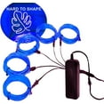 thumbnail image 1 of shiyou-[New Version Hard Structure 5 Splitter 2Meter Neon Strip Light Wire, 3Mode Stay/Slow/Fast Flash EL Wire Lights for Cosplay Dress Party Decoration (Blue), 1 of 4