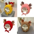 thumbnail image 5 of Infant Baby Knit Beanie Hat Cute Christmas Reindeer Antlers Earflap Cap Warmer, 5 of 20