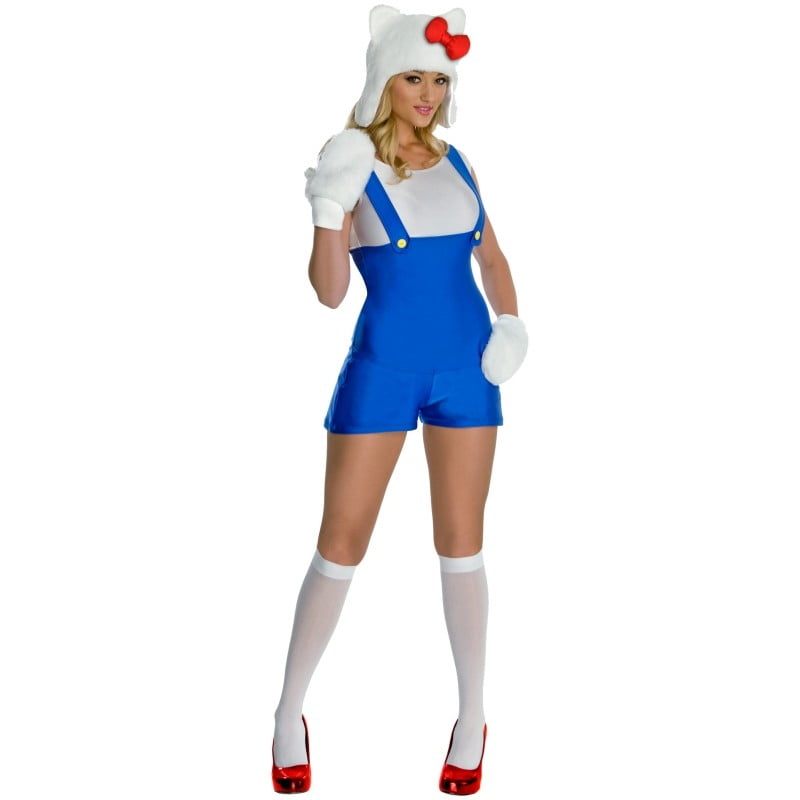 HELLO KITTY BLUE ROMPER ADULT WOMENS COSTUME