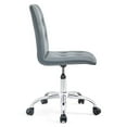 thumbnail image 2 of Modway Chaise de Bureau Pivotante Sans Accoudoirs à Dossier Mi-Haut à Nervures, Gris, 2 of 5