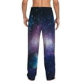 thumbnail image 3 of Picia Planets Stars And Galaxies1 Mens Soft Woven Cotton Elastic Waistband Sleep Pajama Pant Lounge Sleep Pant With Pockets And Drawstring-Large, 3 of 9