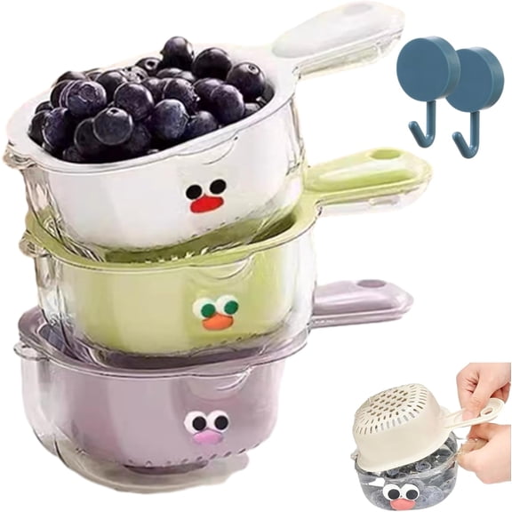 Kitchen Dual-Layer Draining Baskets with Handle,Drainings Basket, Kitchens Draining Basket with Handle,Kitchen Dual Layer Draining Baske(3pcs)