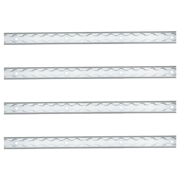 4 Pack Heavy Duty Aluminum 8ft L-Track Trailer Tie Down Rail for Enclosed, Utility Trailers, Cargo Vans, Truck Beds, Securing Motorcycles, ATVs, Dirt Bikes - 2,225 lbs BS - Silver