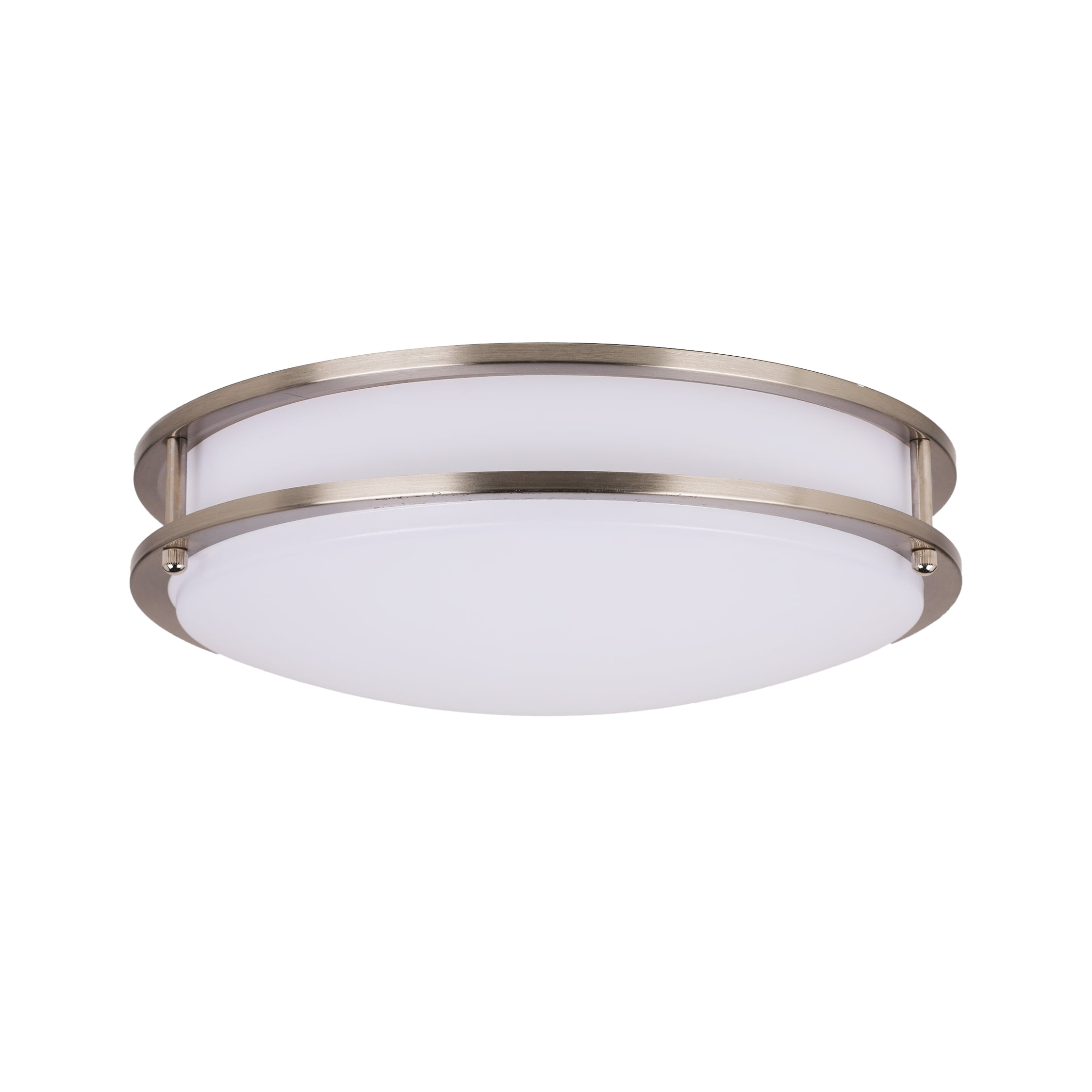 Design House Ripon Modern 14.5" Satin Nickel Dimmable LED Ceiling Light