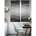 thumbnail image 3 of Black Gray Ombre Sheer Curtains 63 Inch Length 2 Panels Set, Modern Abstract Striped Polka Dots Voile Window Treatment Rod Pocket Curtains Sheers Drapes for Bedroom/Living Room/Kitchen 52x"63"x2, 3 of 7