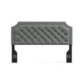 thumbnail image 3 of Curta Clipped-Edge Nailhead-Trim Button Tufted Upholstered Headboard, Stone, Full/Queen, 3 of 7