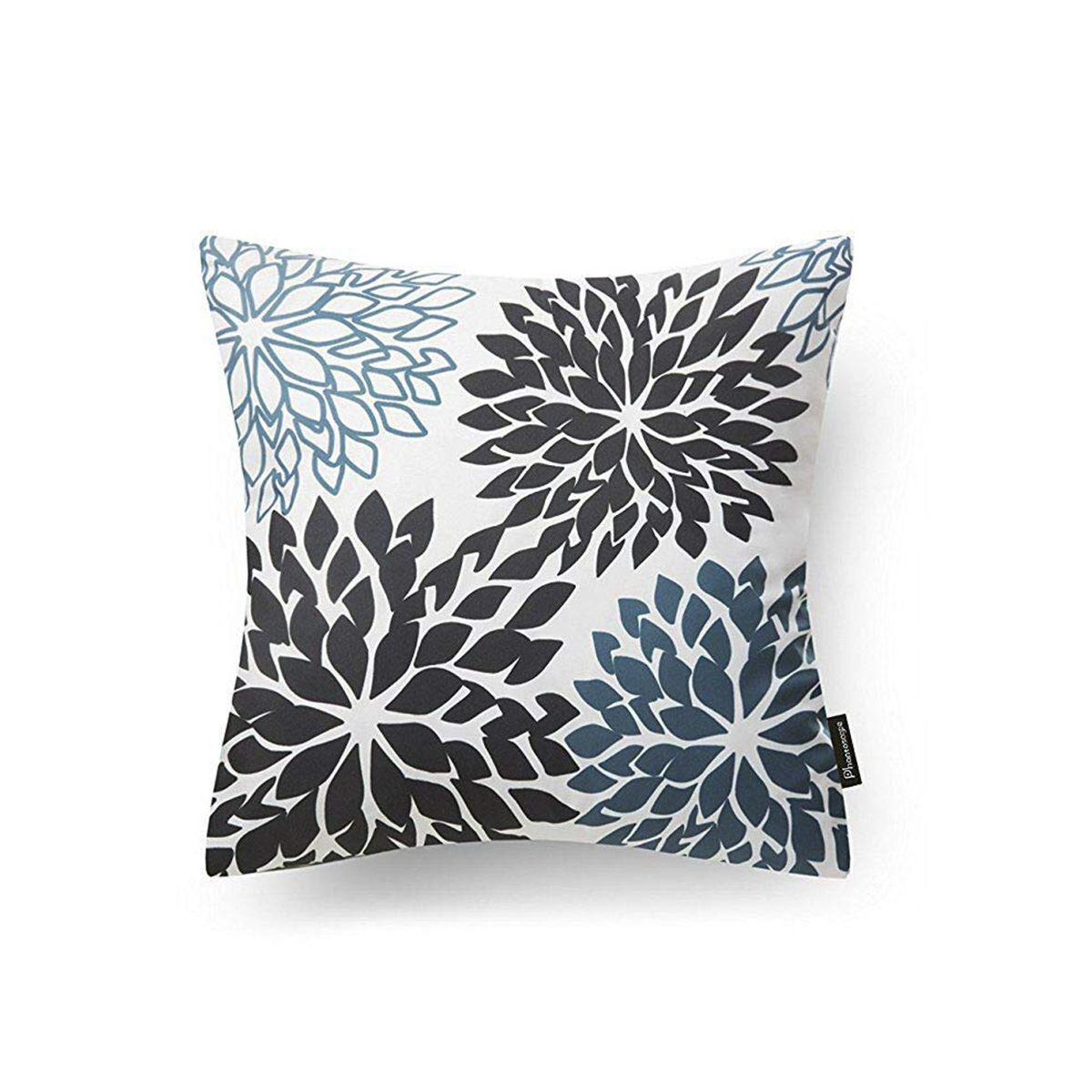 18''x18'' Grey Leaves Decorative Throw Pillow Case Cushion Cover
