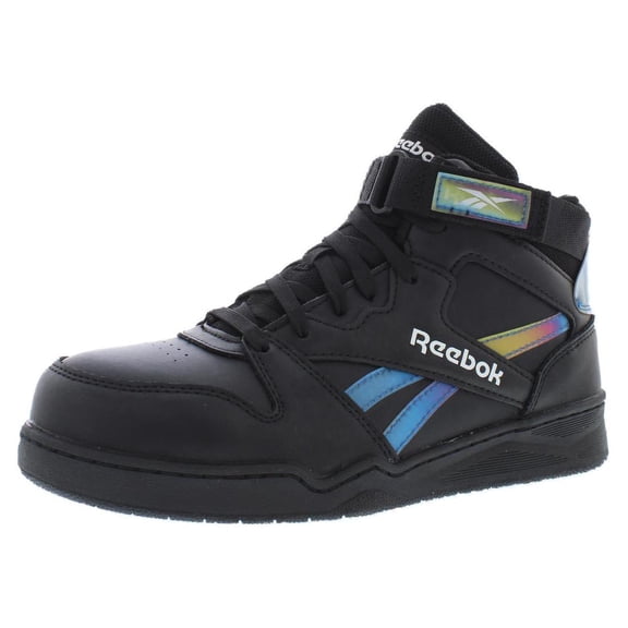 Reebok Work Leather Womens Shoes Size 7.5, Color: Black/Holographic Spectrum
