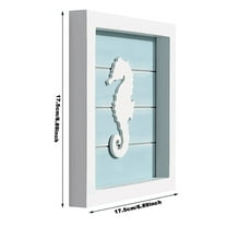 1X Wooden Pendant Clearance! Ocean Theme Beach Wall Decor Coastal 3D Wall Art With Sand and Coral Seashell Beach Decorations for Home