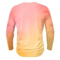 thumbnail image 3 of gbyLJF Men's Gradient Half-button Shirt Regular Fit Lightweight Long Sleeve Round Neck Top Casual Loose Half-open T-shirt, 3 of 4