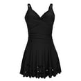 thumbnail image 4 of Bathing Suit with Tummy Suits for Women New Womens Swimsuit Tummy with Cutout Skirt Bathing Suit Modest Front Swim Dress Style B-131 Black XL, 4 of 9