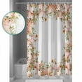 thumbnail image 4 of Thanksgiving Fall Waterproof Fabric Shower Curtain,Pink Orange Ombre Pumpkin Floral Botanical Shower Curtain for Bathroom Curtains Bathtubs Hotel Shower Curtains with 12 Hooks Standard 66x72, 4 of 6