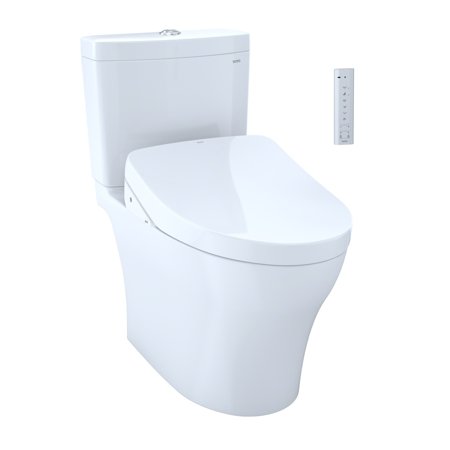 TOTO MW4463056CEMFGA#01 Aquia IV Toilet with Automatic Dual Flush and S550E Washlet+ Bidet Seat, Cotton White