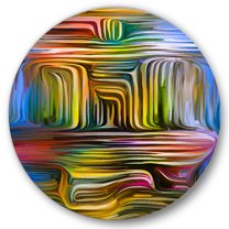 Designart 'Colour Spiral Fusion VIII' Modern Circle Metal Wall Art 23x23 - Disc of 23