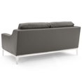 thumbnail image 6 of Loveseat and Sofa Set, Leather, Steel, Grey Gray, Modern Contemporary Urban Design, Living Lounge Room Hotel Lobby Hospitality, 6 of 6