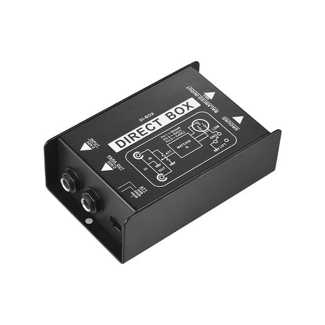 Convertisseur de Signal Professionnel à Injection Directe DI-Box à Canal Unique avec Interfaces XLR TRS pour Guitare Électrique Basses Performance en Direct