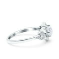 thumbnail image 2 of Simulated Cubic Zirconia Size-5 Halo Art Deco Cluster Floral Wedding Engagement Ring 925 Sterling Silver, 2 of 7