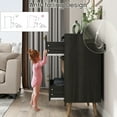 thumbnail image 4 of Dresser for Bedroom, 36'' Rattan Modern Chest of Drawers, 3 Drawer Storage Dresser, Closet Dressers with Golden Handles, Farmhouse Nightstand for Hallway, Living Room, Entryway, 4 of 10