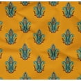 thumbnail image 4 of oneOone Cotton Poplin Twill Mustard Yellow Fabric Leaves & Paisley Block Sewing Material Print Fabric By The Yard 56 Inch Wide, 4 of 4
