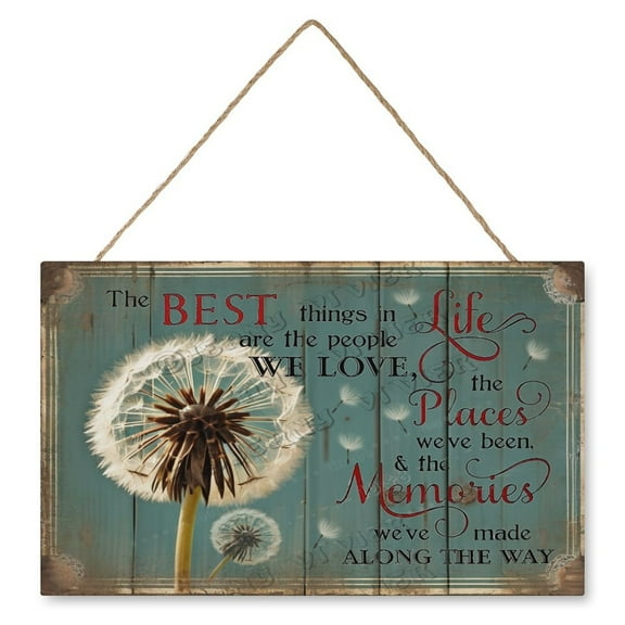 Dandelion Wall Art Wooden Sign Plant Decor Dandelion Decor Vintage Pictures for Bedroom Bathroom Kitchen Wall Decorations Bar Interior Decor 10"x16" Wooden Hanging Signs