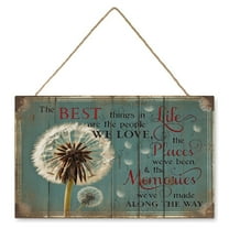 Dandelion Wall Art Wooden Sign Plant Decor Dandelion Decor Vintage Pictures for Bedroom Bathroom Kitchen Wall Decorations Bar Interior Decor 10"x16" Wooden Hanging Signs