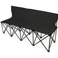 thumbnail image 3 of 6-Foot Portable Folding 4 Seat Bench with Back, Black, 3 of 4