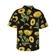 thumbnail image 3 of Daiia Bees and Sunflowers Hawaiian Shirt for Men Gentle Cotton Regular Short Sleeve Casual-X-Large, 3 of 9