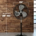 thumbnail image 3 of Open Box Hurricane Pro Series 20" High Velocity Oscillating Pedestal Fan, Black, 3 of 8