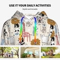 thumbnail image 4 of Kdxio Hand Drawn Animals Print Womens Oversized Hoodies Sweatshirts Hooded Pullover Tops Sweaters Casual-XX-Large, 4 of 7