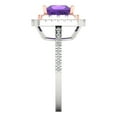 thumbnail image 3 of Halo Engagement Ring for Women - 2.07ct Natural Amethyst in 14K White/Rose Gold Promise Ring, 3 of 6