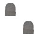 thumbnail image 2 of Minnieouse Beanie Caps Sombreros de punto Protección más cálida Elástico Hip Hop Headwear Bonnet Otoño Invierno Correr cáñamo gris claro gris cáñamo claro 2piezas Minnieouse CBP300198, 2 of 6