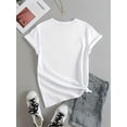 thumbnail image 2 of Women's "Happy Valentine's quot; T-Shirt - Festive Letter Print, Short Sleeve Crew Neck, Casual 100% Cotton Top, Machine Washable, Valentines Gifts, 2 of 4