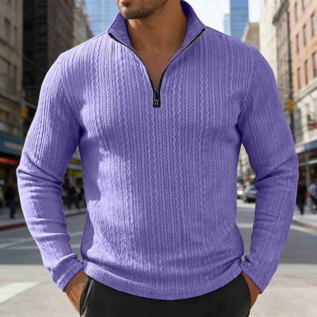 Mens Wearable Zipper Front Sweatshirt Jacket with Embroidered Detailing for Everyday Casual Comfort in Fall Season