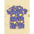 thumbnail image 4 of Suealasg Kids Boys One Piece Swimsuits Short Sleeve Fish Print Jumpsuit Swimwear Toddler Baby Boys Summer Romper Bathing Suit Beachwear 0-3 Years, 4 of 9