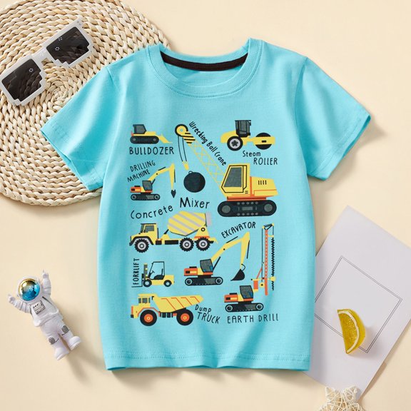 Toddler Kids Boys T Shirts Short Sleeve Shirts Casual Top Outdoor Spring Summer Outfit Casual Summer Tees 5-6 Years