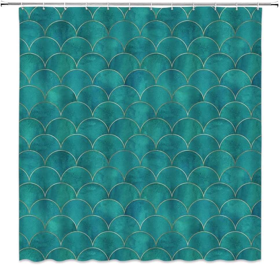 Mermaid Scales Shower Curtain Colorful Beautiful Fish scales Glare
