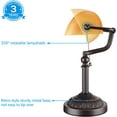 thumbnail image 4 of Traditional Bankers Lamp with Pull Chain Switch, Amber Glass Shade, Retro Bronze Base, UL Listed, E26 Base, 4 of 6