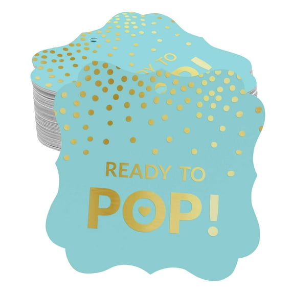 Inkdotpot Hang Tags Ready To Pop Baby Shower Favor Bracket Shape Gift Tags Real Gold Foil Bonbonniere Tag Pack Of 50