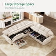 thumbnail image 5 of HONBAY Oversized Beige Corner Modular Sectional with Under-Seat Storage, Movable Ottoman and Adjustable Arms in Plush Cloud Corduroy, 5 of 10