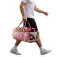 thumbnail image 6 of Hippie Van Quilted Weekender Duffle Bag, Boho Vintage Floral Travel Carry On Bag with Strap for Gym Yoga Weekend Trip, 6 of 7
