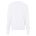 thumbnail image 5 of felwors Women's V Neck Long Sleeve Scalloped Knit Cardigan Lightweight Soft Sweater White, XXL, 5 of 8