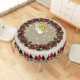 thumbnail image 6 of Nanqianyi 60" Round Christmas Tablecloth,Rustic Pinecone Ornament Wreath Print,Xmas Table Cover for Family Party, 6 of 6