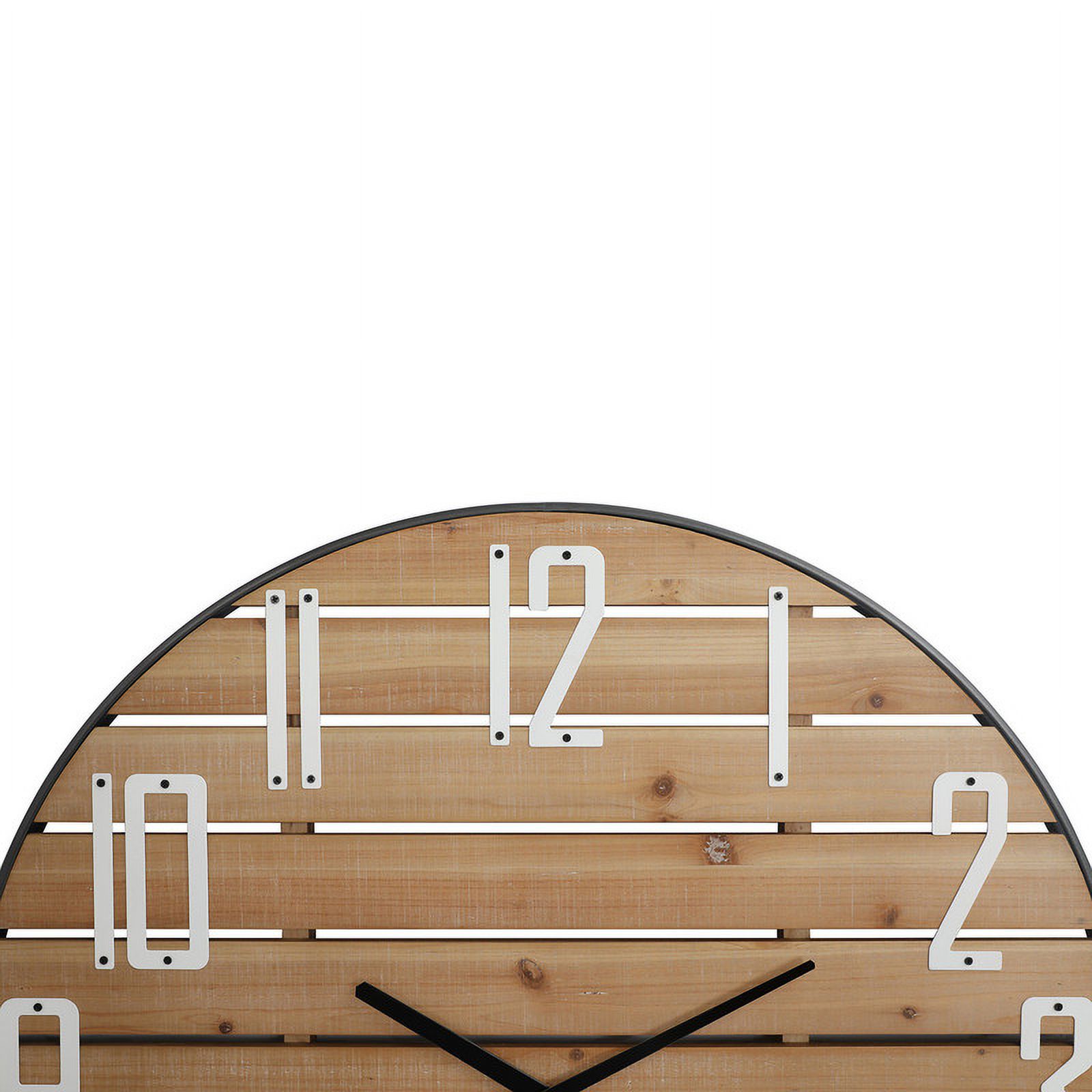 Lorena Brown Round Wood Farmhouse Wall Clock