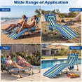 thumbnail image 6 of Gymax 2PCS Tanning Chair w/ Face & Arm Holes Folding Chaise Lounge Beach Chair w/ Adjustable Backrest Blue & Green, 6 of 10