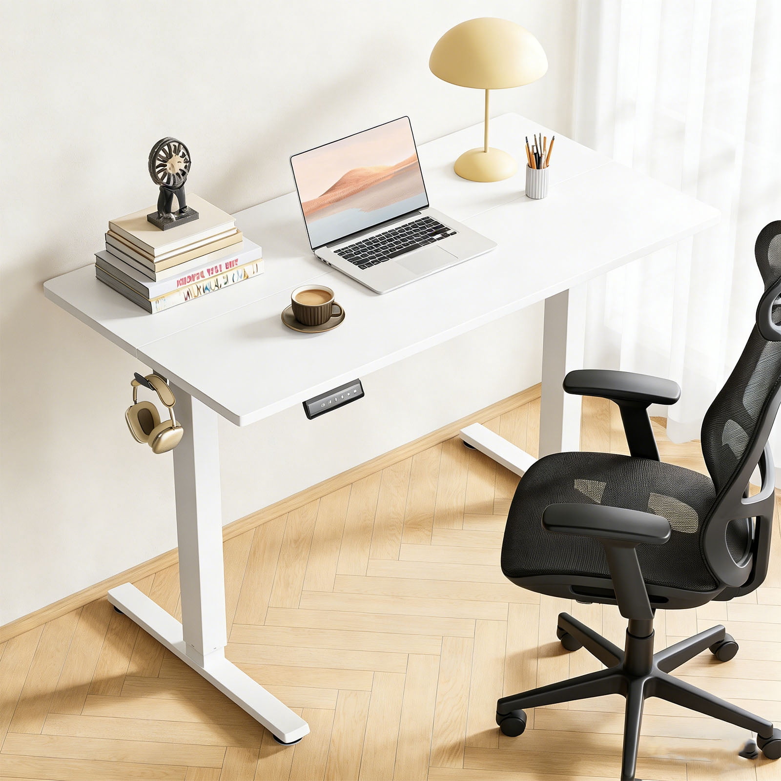 Casabay Electric Height Adjustable Standing Desk, 40"x24" Sit-to-Stand Desk Ergonomic Rising Computer Table for Home Office